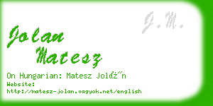 jolan matesz business card